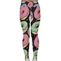 Colorful Donut Seamless Pattern On Black Vector Lightweight Velour Classic Yoga Leggings View2