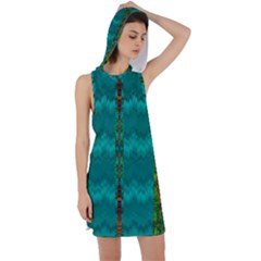 Shimmering Colors From The Sea Decorative Racer Back Hoodie Dress by pepitasart