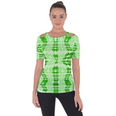 Digital Illusion Shoulder Cut Out Short Sleeve Top by Sparkle