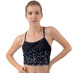 Black And White Matrix Patterned Design Mini Tank Bikini Top by dflcprintsclothing