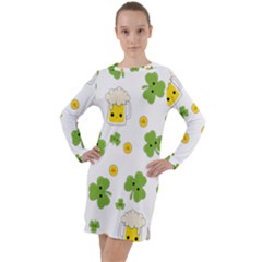 St Patricks Day Long Sleeve Hoodie Dress