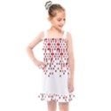 Red And White Matrix Patterned Design Kids  Overall Dress View1