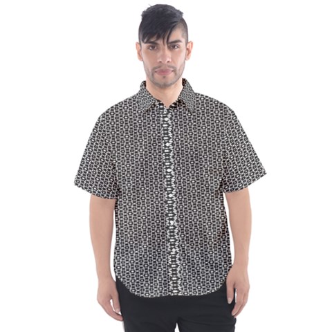 Black And White Triangles Men s Short Sleeve Shirt by Sparkle