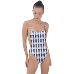 Skull Police Tie Strap One Piece Swimsuit by Sparkle