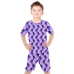 Digital Waves Kids  Tee And Shorts Set