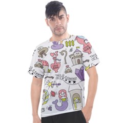 Fantasy Things Doodle Style Vector Illustration Men s Sport Top