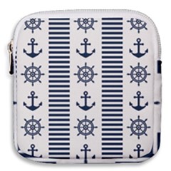 Nautical Seamless Pattern Vector Illustration Mini Square Pouch