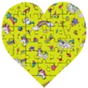 Pattern Unicorns Mermaids Horses Girlish Things Wooden Puzzle Heart View1