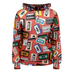 Vintage Retro Cassette Tape Pattern Design Template Women s Pullover Hoodie by Wegoenart