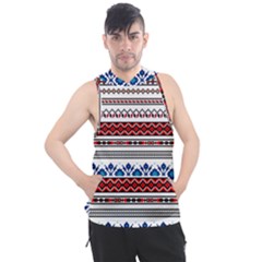 Illustration Ukrainian Folk Seamless Pattern Ornament Ethnic Ornament Border Element Men s Sleeveless Hoodie by Wegoenart