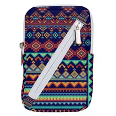 Pattern Tribal Style Belt Pouch Bag (small) by Wegoenart