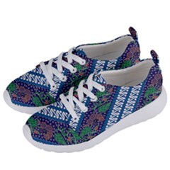 Indonesian Combination Batik With Dominant Blue Color Women s Lightweight Sports Shoes by Wegoenart