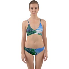 The Deep Blue Sky Wrap Around Bikini Set by Fractalsandkaleidoscopes