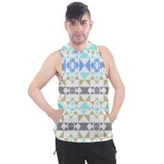 Multicolored Geometric Pattern Men s Sleeveless Hoodie