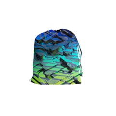 Digital Abstract Drawstring Pouch (small)