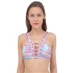 Spots Waves Cage Up Bikini Top