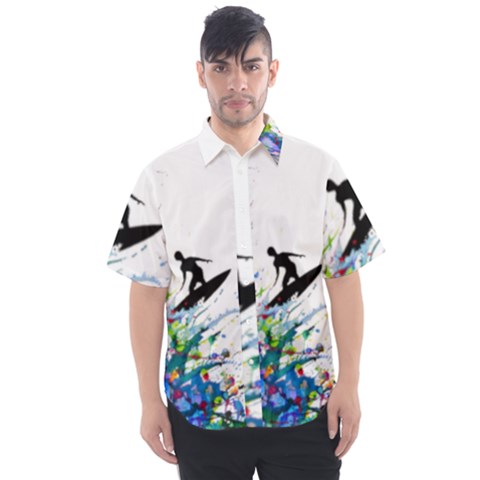 Nature Surfing Men s Short Sleeve Shirt by Sparkle