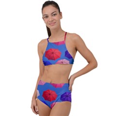 Rainbow Umbrella High Waist Tankini Set by Sparkle