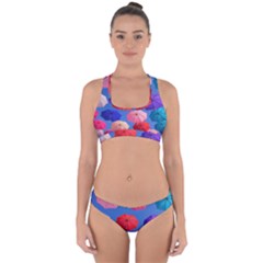 Rainbow Umbrella Cross Back Hipster Bikini Set by Sparkle