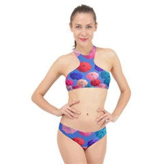 Rainbow Umbrella High Neck Bikini Set by Sparkle