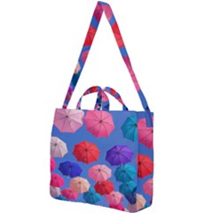 Rainbow Umbrella Square Shoulder Tote Bag by Sparkle