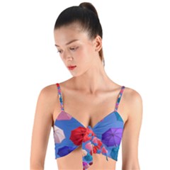 Rainbow Umbrella Woven Tie Front Bralet by Sparkle