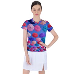 Rainbow Umbrella Women s Sports Top