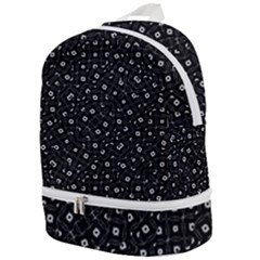 Black And White Intricate Geometric Print Zip Bottom Backpack