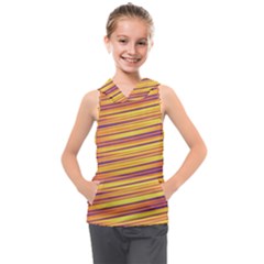 Orange Strips Kids  Sleeveless Hoodie