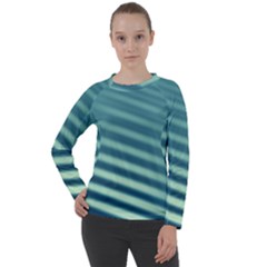 Blue Strips Women s Long Sleeve Raglan Tee