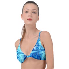 Blue Waves Knot Up Bikini Top