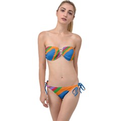 Rainbow Road Twist Bandeau Bikini Set by Sparkle