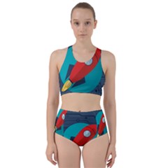 Rocket With Science Related Icons Image Racer Back Bikini Set by Vaneshart