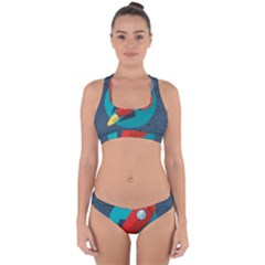 Rocket With Science Related Icons Image Cross Back Hipster Bikini Set by Vaneshart