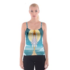 Space Exploration Illustration Spaghetti Strap Top by Vaneshart