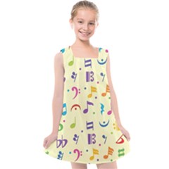 Seamless Pattern Musical Note Doodle Symbol Kids  Cross Back Dress