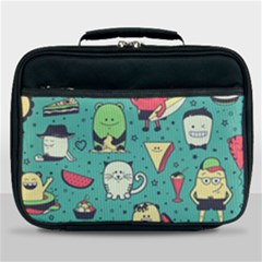 Seamless Pattern With Funny Monsters Cartoon Hand Drawn Characters Unusual Creatures Lunch Bag