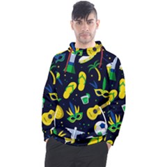 Seamless Brazilian Carnival Pattern With Musical Instruments Men s Pullover Hoodie by Vaneshart