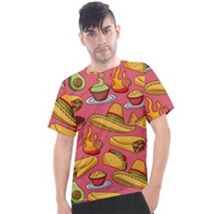 Seamless Pattern Mexican Food Hat Traditional Men s Sport Top by Vaneshart