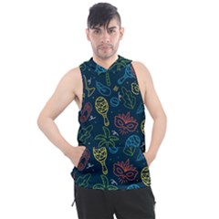 Hand Drawn Brazilian Carnival Seamless Pattern With Maracas Music Instruments Men s Sleeveless Hoodie by Vaneshart