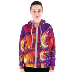 Far Future Human Colonization Women s Zipper Hoodie by Vaneshart