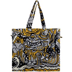 Crazy Abstract Doodle Social Doodle Drawing Style Canvas Travel Bag by Vaneshart