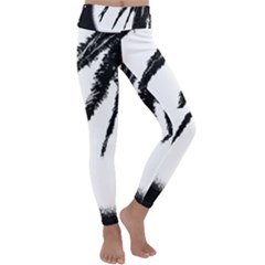 Black And White Tropical Moonscape Illustration Kids  Lightweight Velour Classic Yoga Leggings by dflcprintsclothing