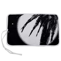 Black And White Tropical Moonscape Illustration Pen Storage Case (s)