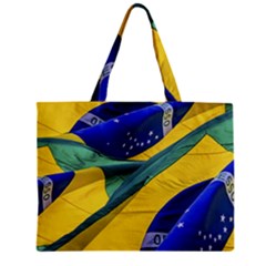 Brazil Flags Waving Background Zipper Mini Tote Bag