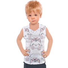 Cat With Bow Pattern Kids  Sport Tank Top