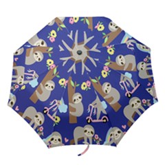 Hand Drawn Cute Sloth Pattern Background Folding Umbrellas by Vaneshart