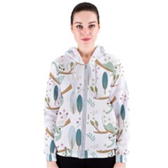 Pattern Sloth Woodland Women s Zipper Hoodie by Vaneshart