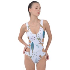 Pattern Sloth Woodland Side Cut Out Swimsuit by Vaneshart