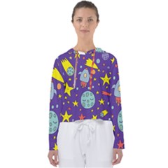 Card With Lovely Planets Women s Slouchy Sweat